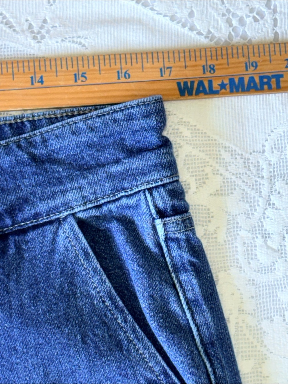 FRAME 70s Seamed Cuffed Crop Straight Leg Jeans Lago Di Como 30 medium dark blue - Picture 14 of 16